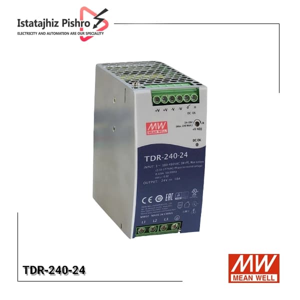 منبع تغذیه ۲۴ ولت ۱۰ آمپر ریلی مین ول TDR-240-24