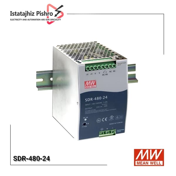 منبع تغذیه 24 ولت 20 آمپر مینول SDR-480-24
