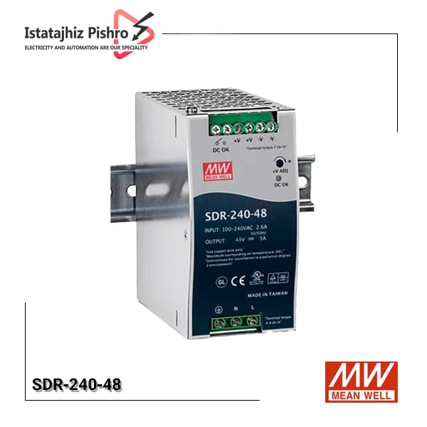 منبع تغذیه ۴۸ ولت ۵ آمپر ریلی مین ول SDR-240-48