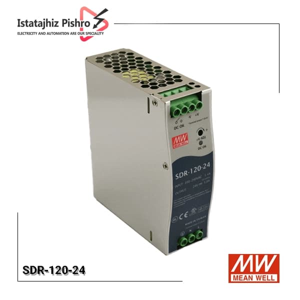 منبع تغذیه 24 ولت 5 آمپر مین ول SDR-120-24