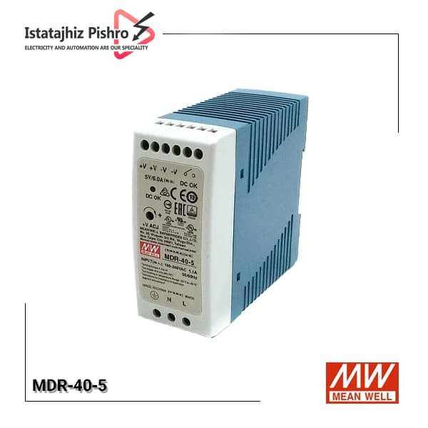 منبع تغذیه 12 ولت 5 آمپر مینول MDR-40-5