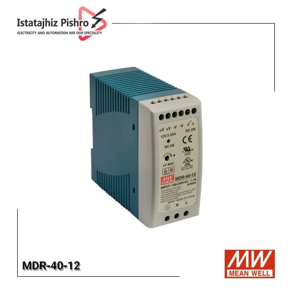 منبع تغذیه ۱۲ ولت ۳.۳۳ آمپر ریلی مین ول MDR-40-12
