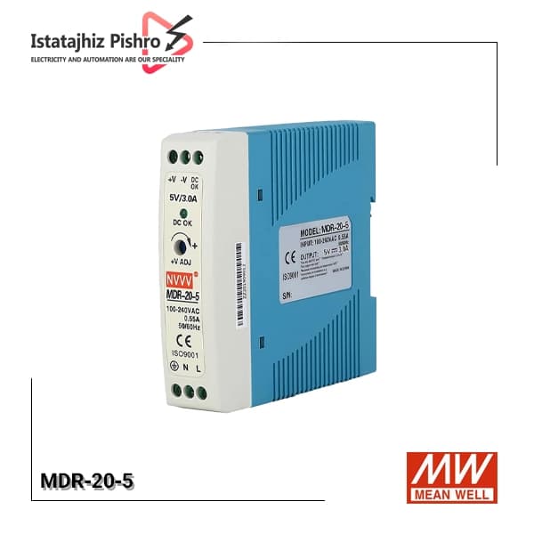منبع تغذیه 5 ولت 3 آمپر مین ول MDR-20-5