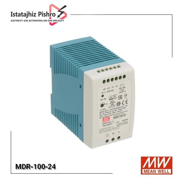 منبع تغذیه 24 ولت 4 آمپر مینول MDR-100-24