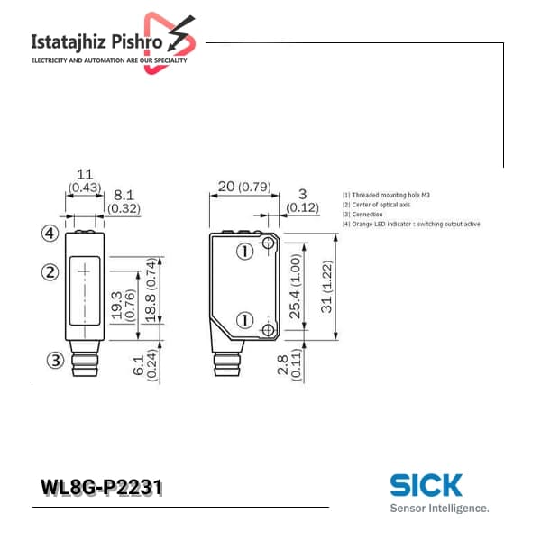 سنسور نوری WL8G-P2231 برند SICK آلمان — تصویر ۵