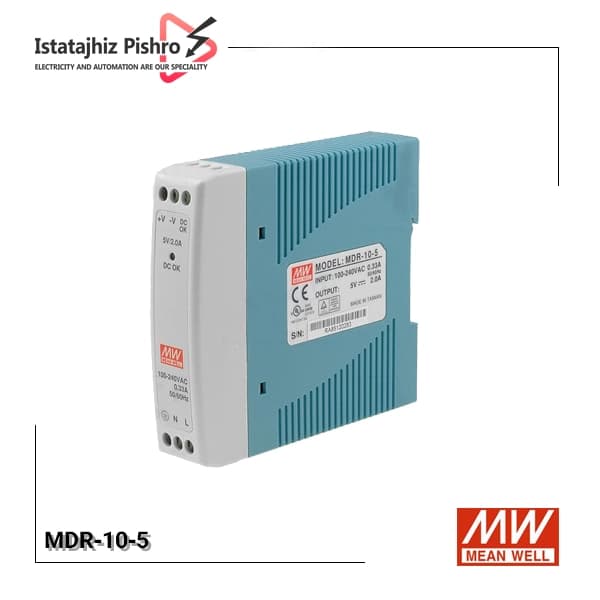 منبع تغذیه 5 ولت 2 آمپر مینول MEAN WELL MDR-10-5