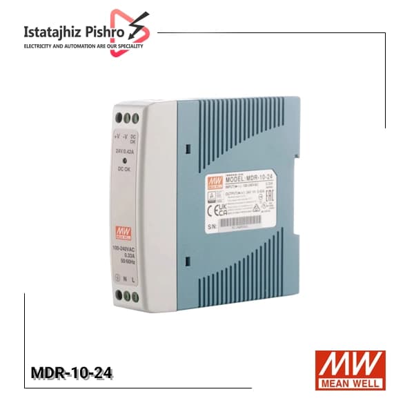 منبع تغذیه ۲۴ ولت ۰.۴۲ آمپر ریلی مین ول MDR-10-24