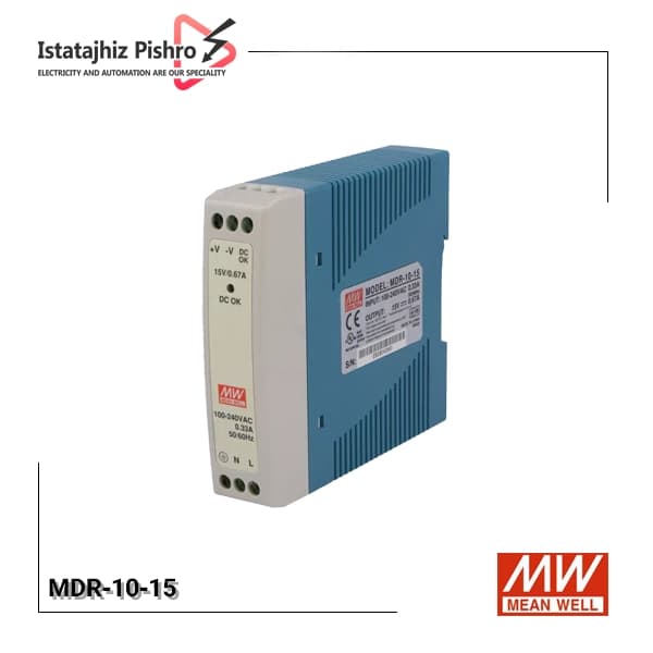 منبع تغذیه ۱۵ ولت ۰.۶۷ آمپر ریلی مینول MDR-10-15