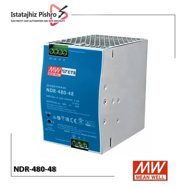منبع تغذیه ۴۸ ولت ۱۰ آمپر ریلی مینول NDR-480-48