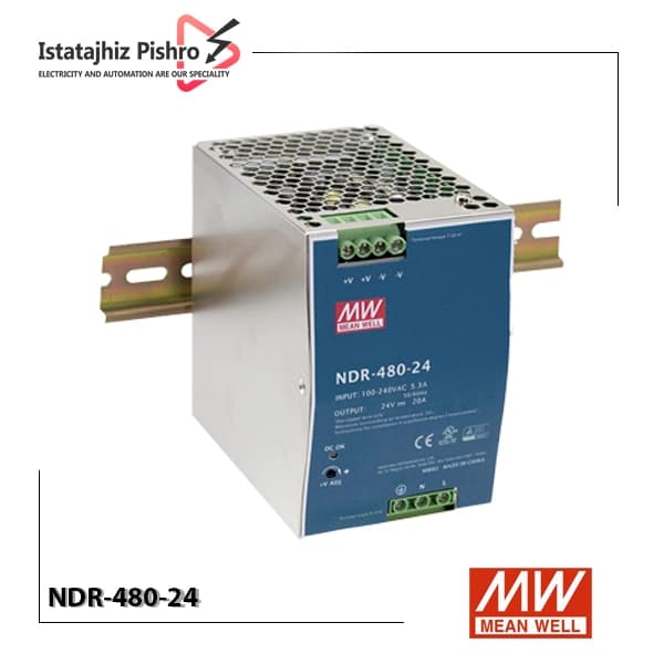 منبع تغذیه ریلی 24 ولت 480 وات مدل NDR-480-24