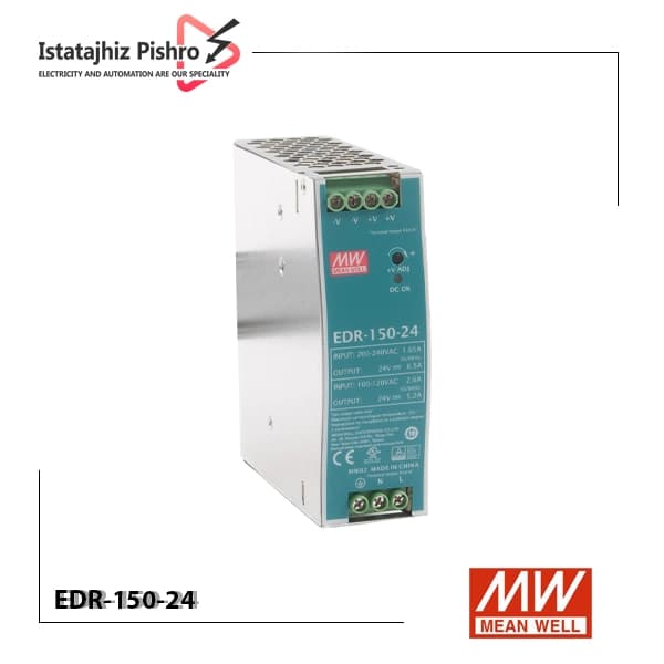 منبع تغذیه 24 ولت 6.5 آمپر مینول EDR-150-24