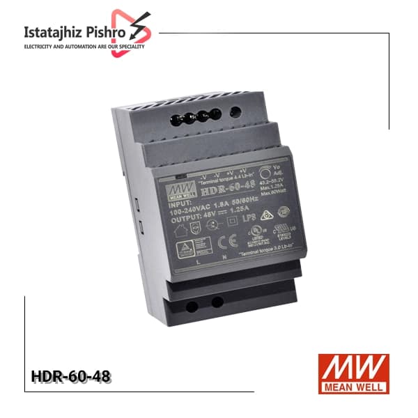 منبع تغذیه ۴۸ ولت ۱.۲۵ آمپر مینول مدل HDR-60-48