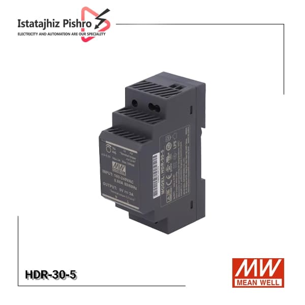 منبع تغذیه ۵ ولت ۳ آمپر ریلی مینول HDR-30-5