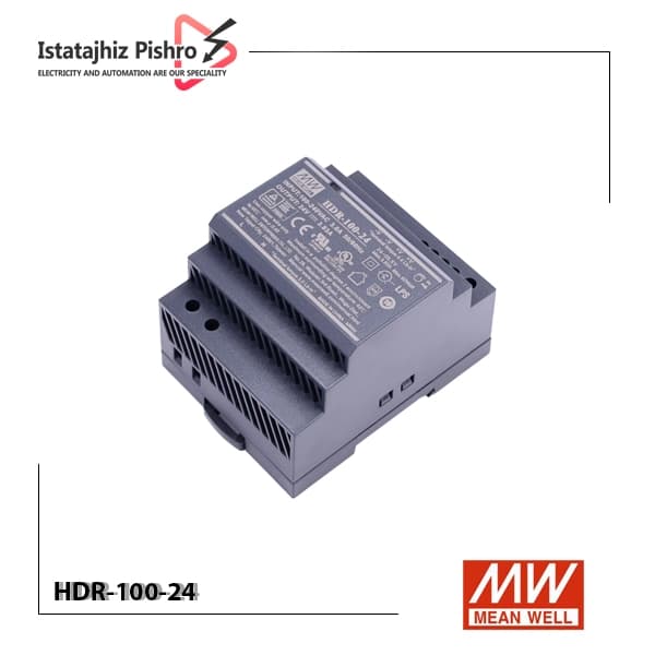 منبع تغذیه 24 ولت 3.8 آمپر مینول مدل HDR-100-24