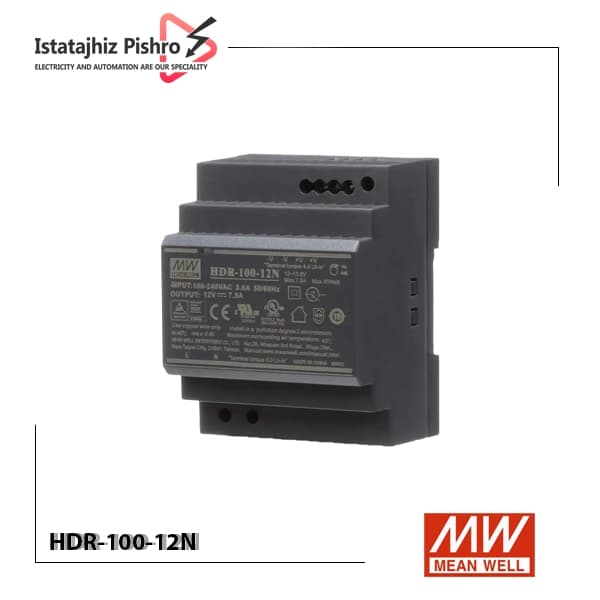 منبع تغذیه 12 ولت 8.5 آمپر مینول مدل HDR-100-12N