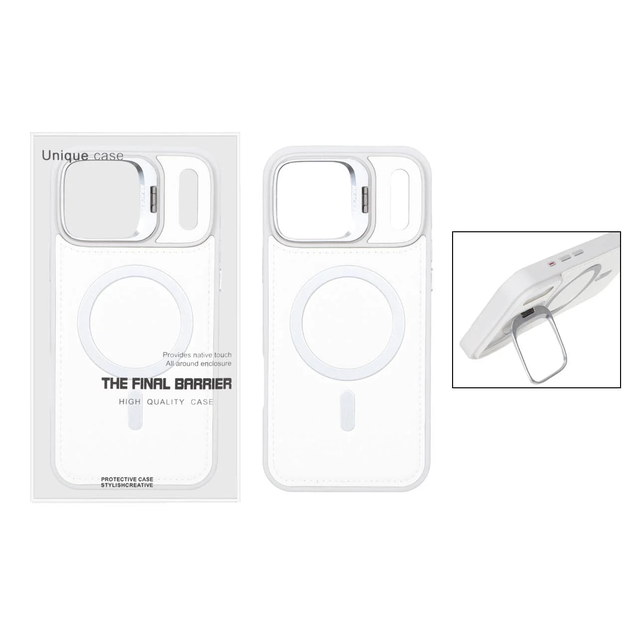 قاب Bracket چرمی دور دوخت MagSafe لنز استندشو Apple iPhone 17 Pro Max — تصویر ۳