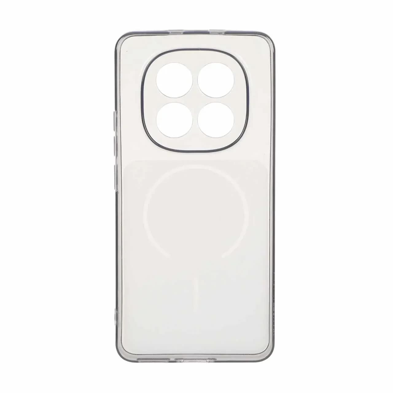 قاب ژله ای شفاف مستطیلی طرح مگ سیف محافظ لنزدار Xiaomi Redmi Note 15 / Poco M8 5G