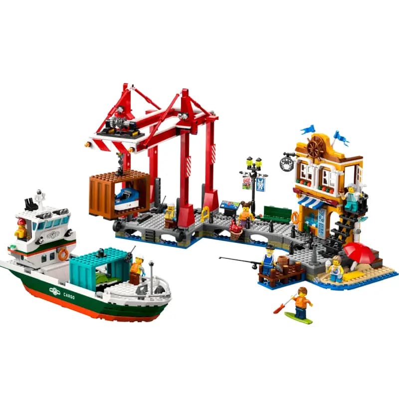 لگو Seaside Harbor with Cargo Ship سری سیتی کد 60422 — تصویر ۴