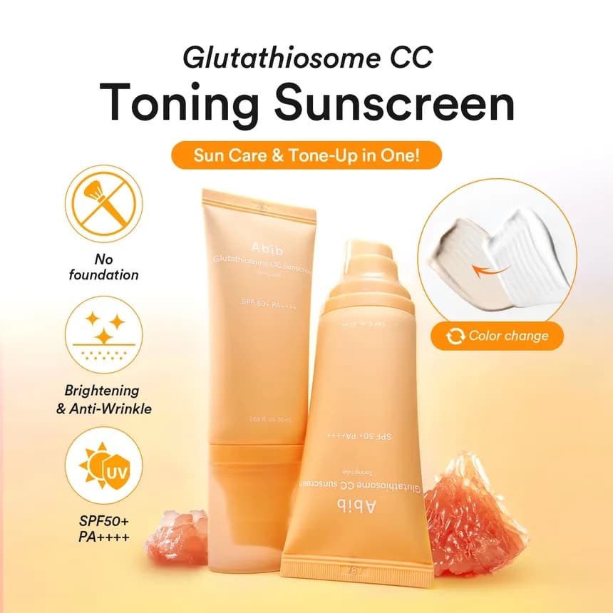 ضد آفتاب سی سی کرم گلوتاتیون ابیب Abib Glutathiosome CC Sunscreen Toning Tube مناسب برای انواع پوست حجم 50 میلی لیتر — تصویر ۸