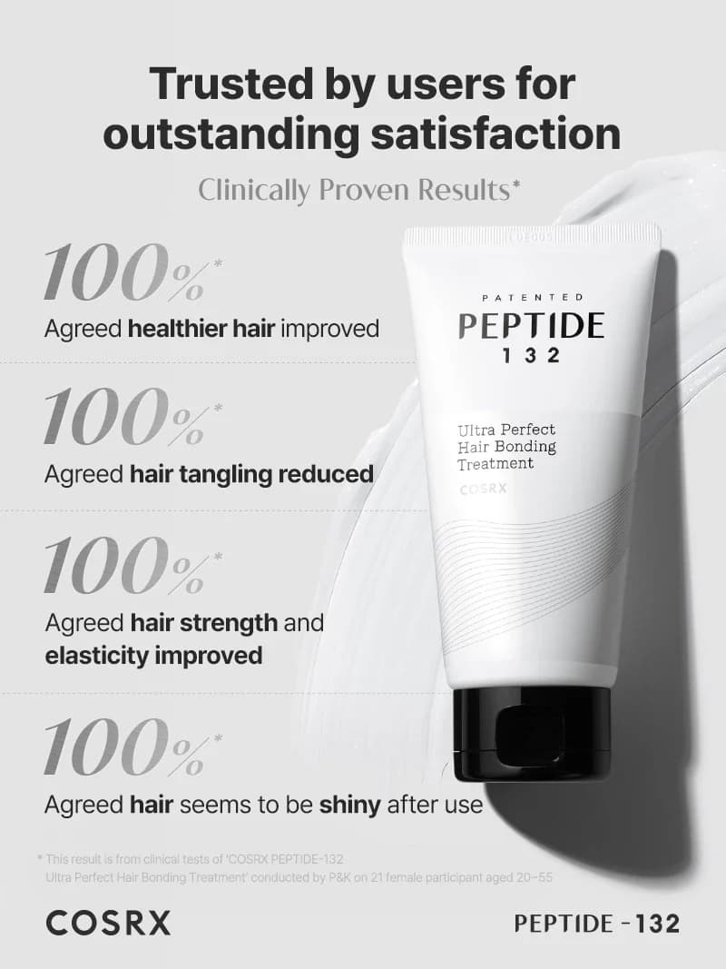 تریتمنت اولترا پرفکت پپتاید 132 کوزارکس COSRX Peptide 132 Ultra Perfect Hair Bonding Treatment حجم120میلی لیتر — تصویر ۳