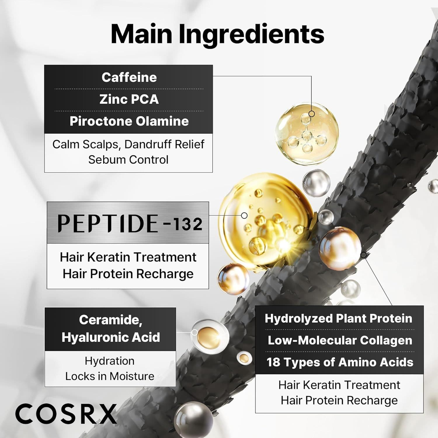 شامپو ترمیم کننده پپتاید 132 کوزارکس COSRX PEPTIDE-132 Ultra Perfect Hair Bonding Shampoo حجم200میلی لیتر — تصویر ۴