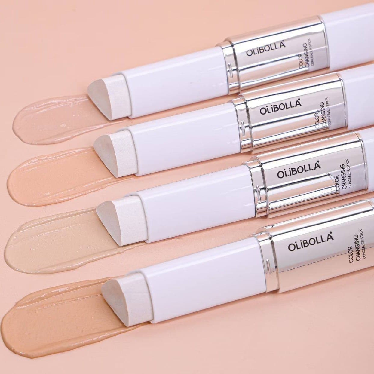 کرم پودر کانسیلر هوشمند استیکی اولی بولا با براش مخصوص Olibolla Color Changing Concealer Stick — تصویر ۴