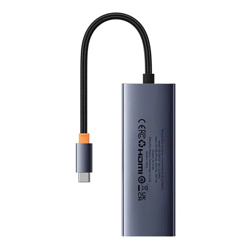 هاب ۶ پورت تایپ C باسئوس مدل Baseus 6-Port Type-C HUB Adapter Gray — تصویر ۲