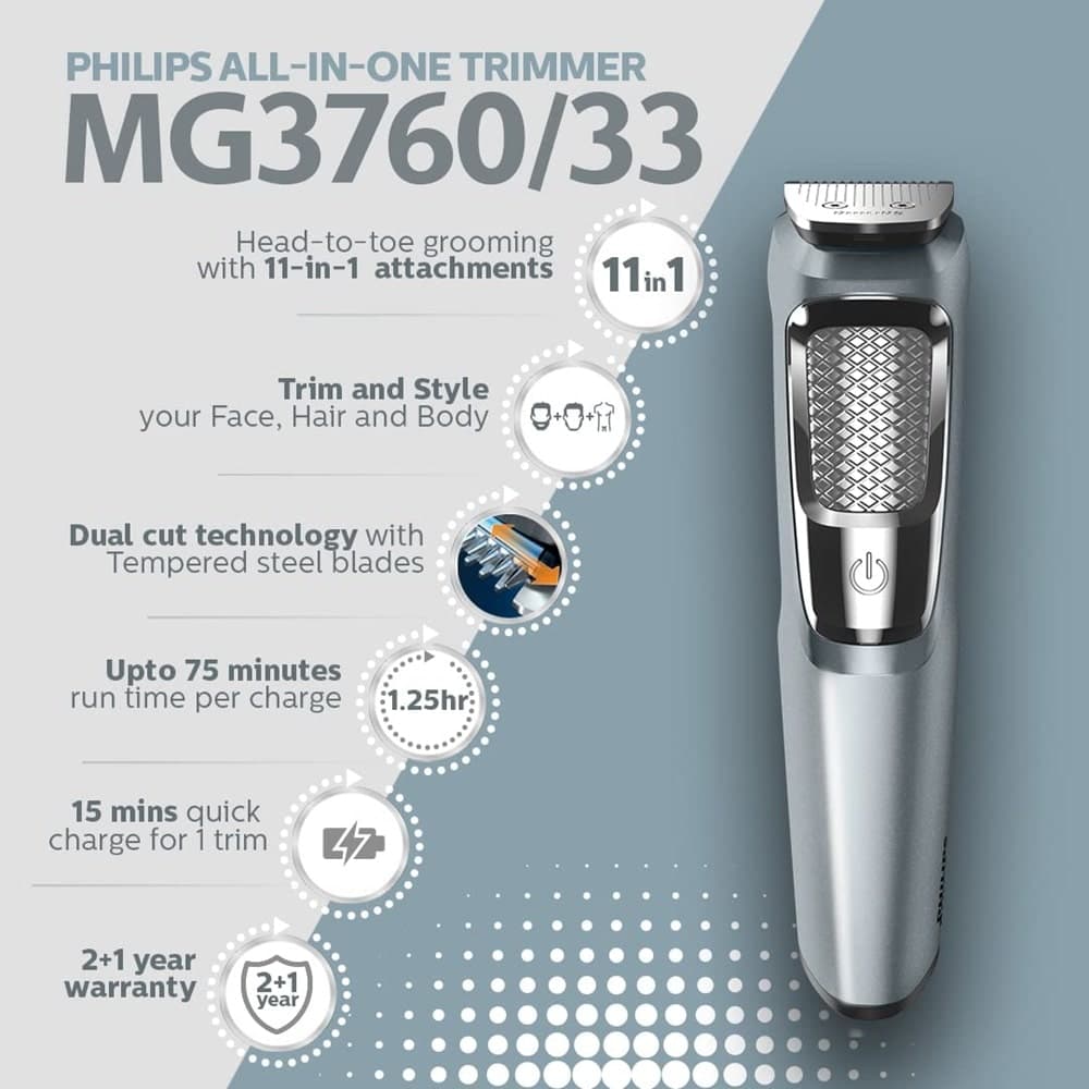 ماشین اصلاح فیلیپس Philips مدل MG3760/33 چندکاره 11 در 1 — تصویر ۱۰