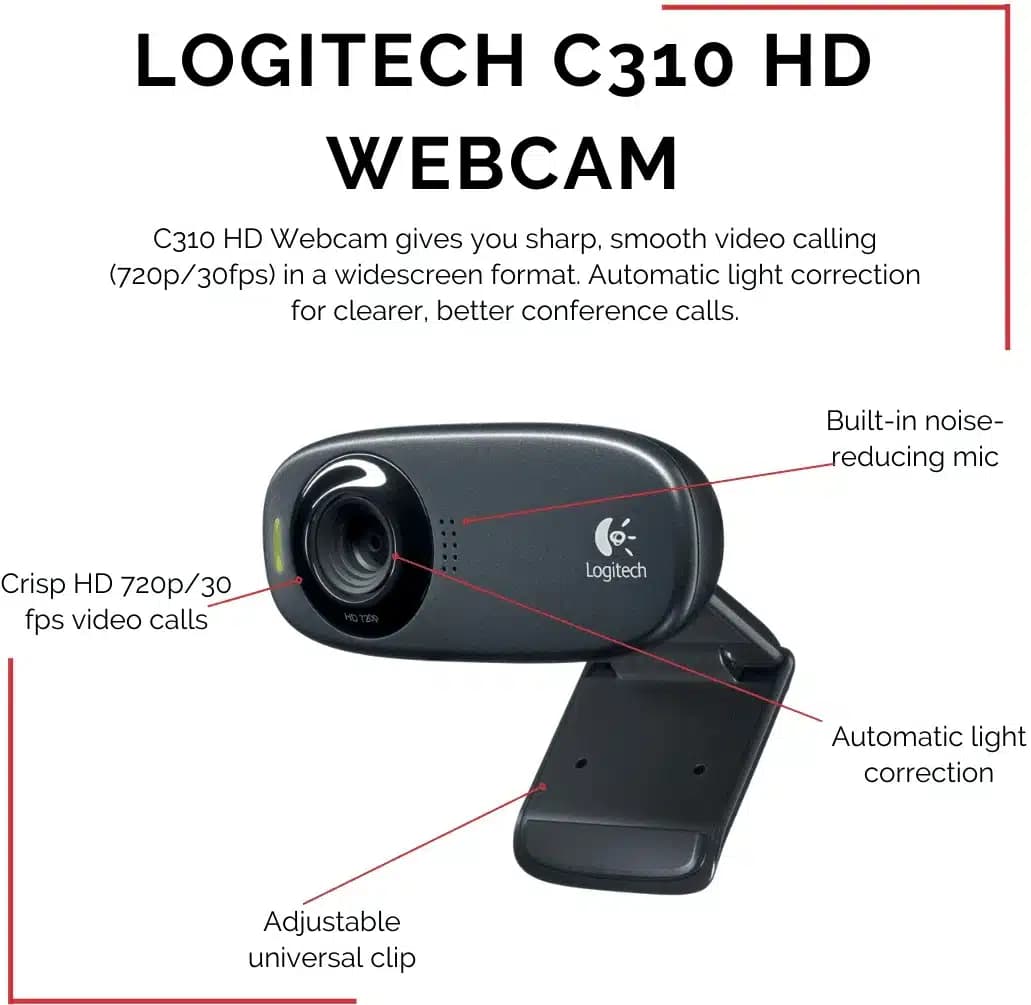 وب کم لاجیتک Logitech مدل C310 HD با ویدئوی 720p — تصویر ۵