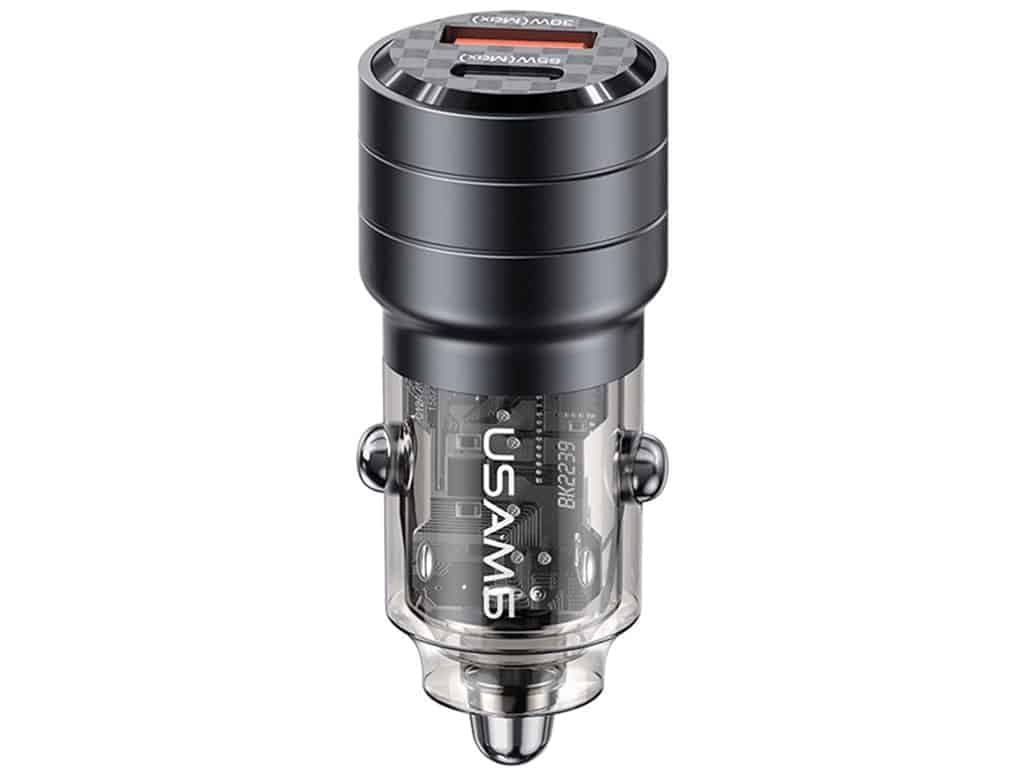 شارژر فندکی فست شارژ ماشین تایپ سی 95 وات یوسامز US-CC176 C36 — تصویر ۳