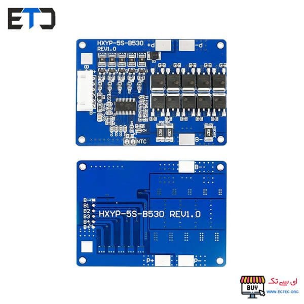 ماژول بالانسر و شارژ دشارژ باتری لیتیومی 5 سل 21 ولت 30 آمپر HXYP-5S-B530 — تصویر ۵
