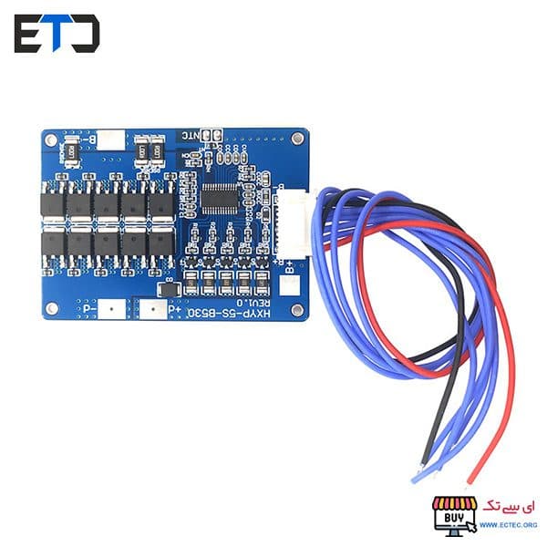 ماژول بالانسر و شارژ دشارژ باتری لیتیومی 5 سل 21 ولت 30 آمپر HXYP-5S-B530