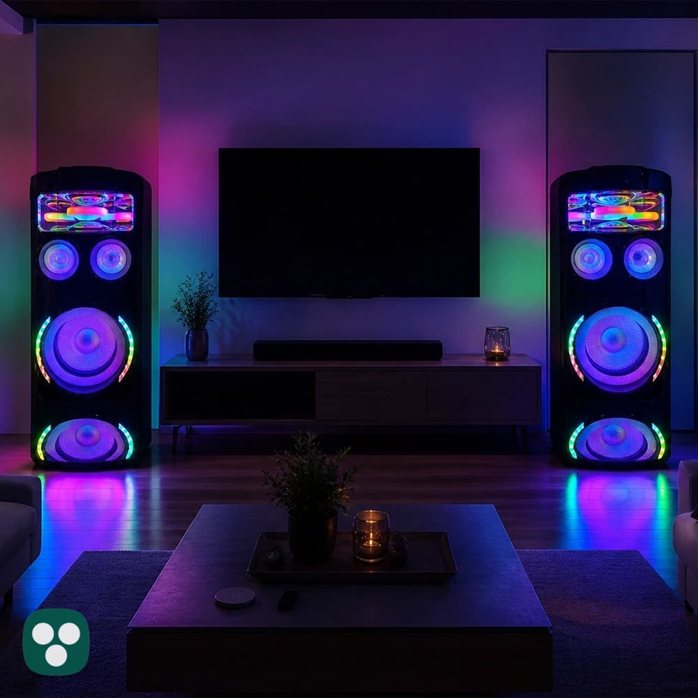 اسپیکر خانگی دو تکه میکرولب مدل DJ_V400 3D light — تصویر ۴