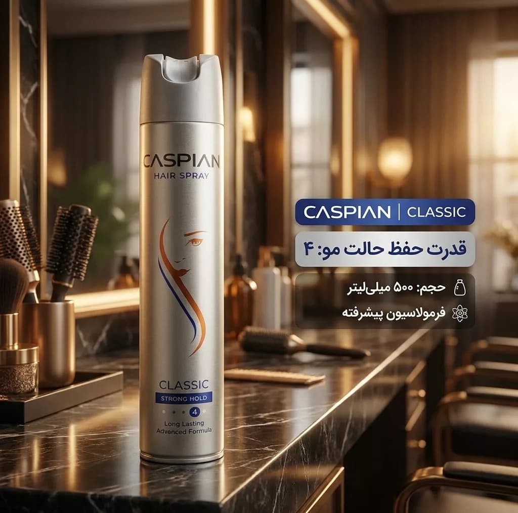 اسپری مو کاسپین مدل classic حجم 500 میلی لیتر — تصویر ۲