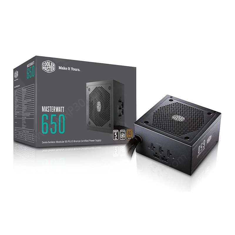 پاور 650 وات کولرمستر Cooler Master MWE Bronze 650W Semi-fanless Modular استوک در حد نو
