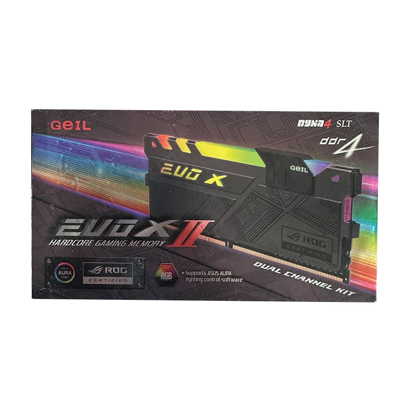 پک رم گیل Geil Evo X II RGB 16GB (8GBX2) DDR4 3200Mhz استوک گارانتی آواژنگ — تصویر ۵