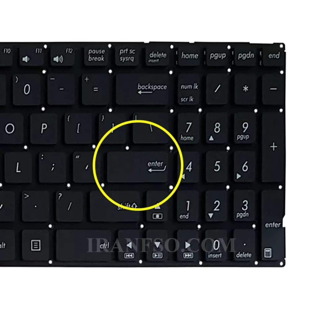 کیبرد لپ تاپ ایسوس X553-X555-P2540U-P2530U مشکی-اینترکوچک بدون فریم — تصویر ۳