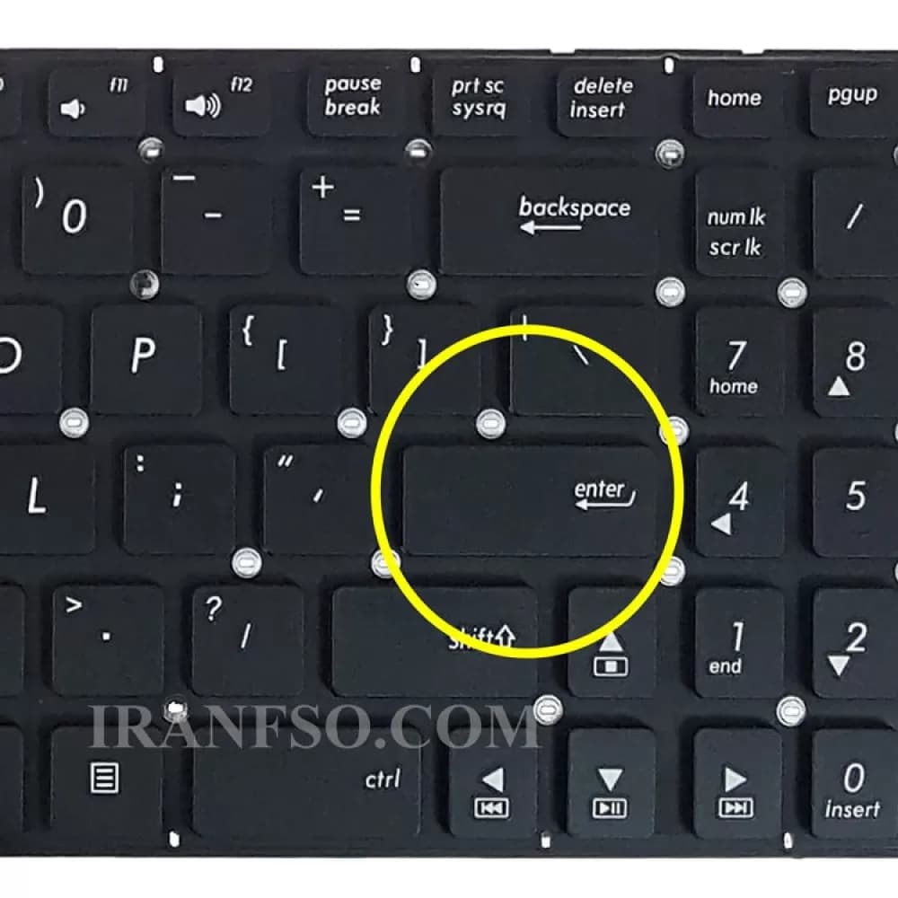 کیبرد لپ تاپ ایسوس X550-K550 مشکی-اینترکوچک فلت بلند — تصویر ۴