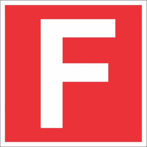 لیبلF سایز 9.5*9.5 – PVC قرمز