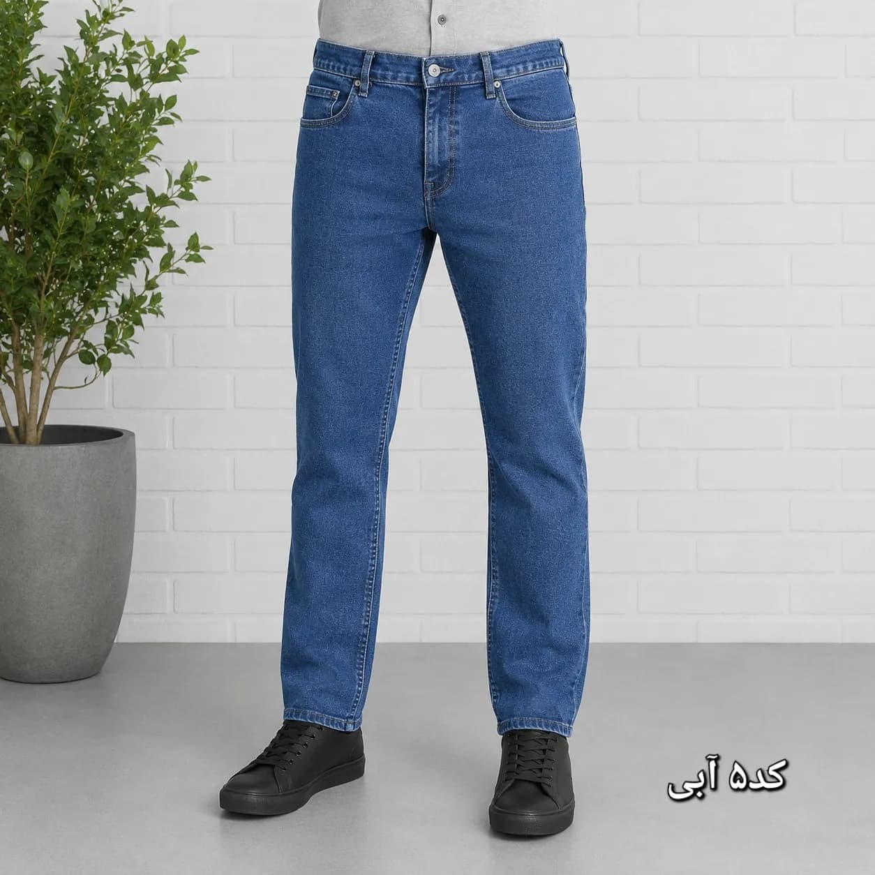 شلوار جین مردانه راسته پنبه کش سایز 40 تا 58 رنگی — تصویر ۴