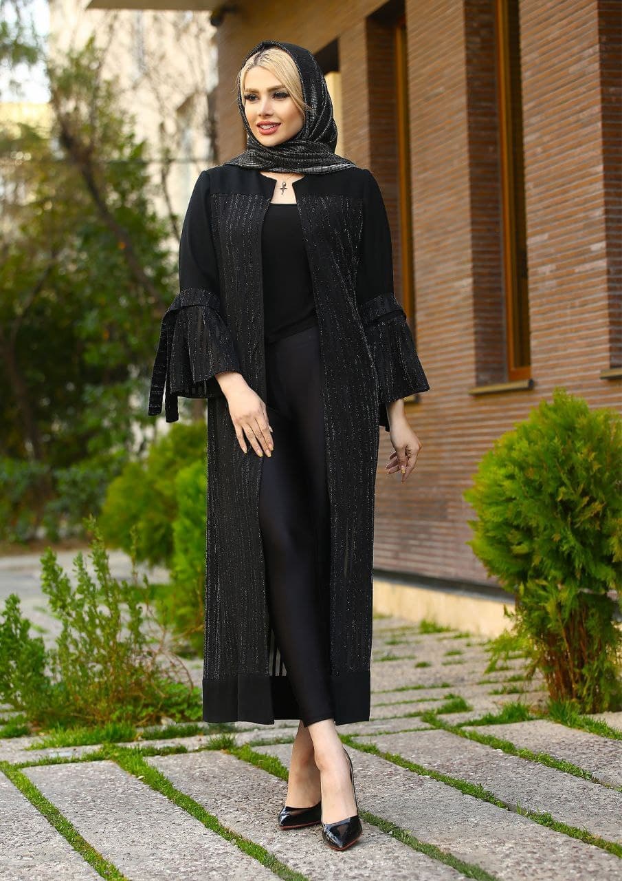 مانتو مجلسی مشکی 1401 — تصویر ۳