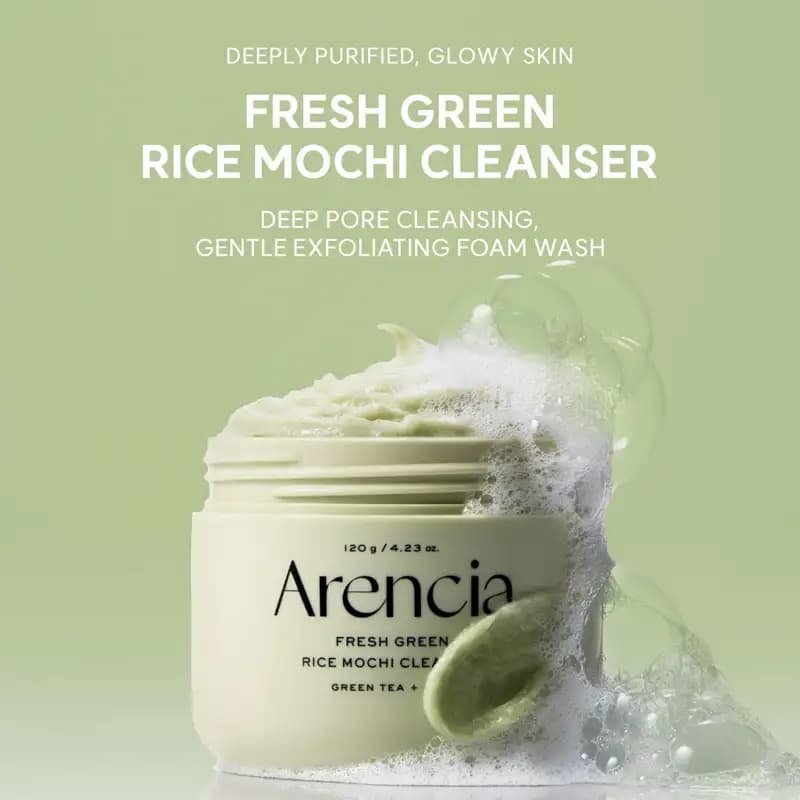 شوینده موچی برنج و چای سبز آرنسیا ARENCIA Fresh Green Rice حجم 120 گرم اصل — تصویر ۲