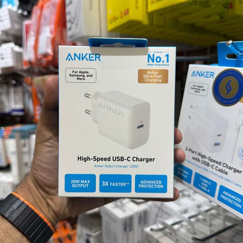 آداپتور شارژر با خروجی type C 20w 2پین Anker A2347 — تصویر ۳