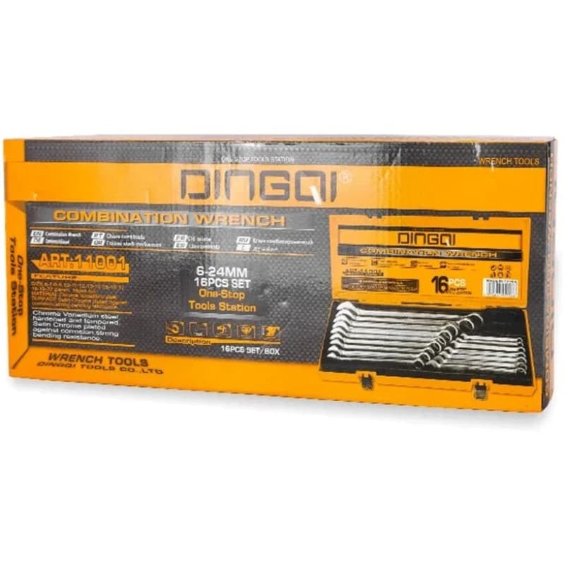 ست 16 عددی آچار یک سر تخت یک سر رینگی دینگی مدل 11001 -DINGQI ART — تصویر ۲