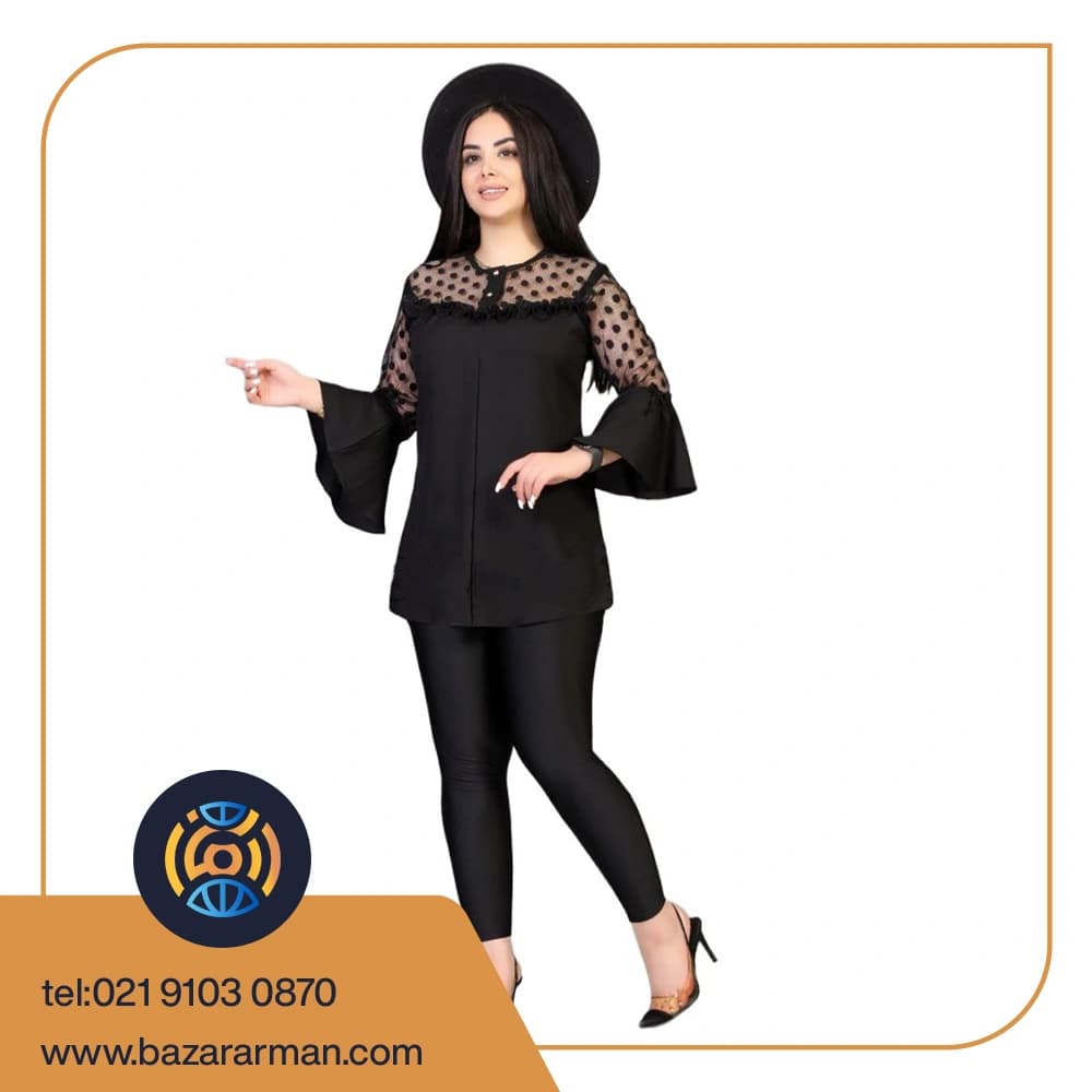 شومیز آستین کلوش گیپوری