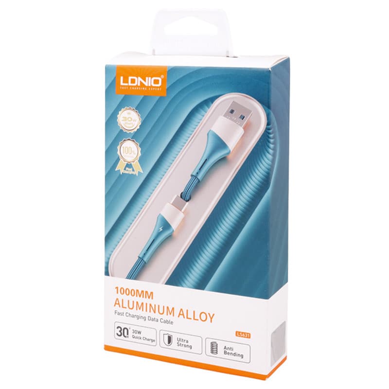 کابل میکرو یو اس بی فست شارژ 30 وات الدینیو LS631 طول 1 متر — تصویر ۴