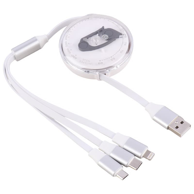 کابل سه سر فست شارژ 2.4 آمپر پرووان PCC118R طول 1.1 متر — تصویر ۳