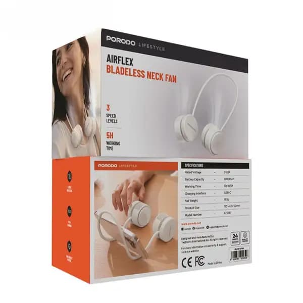 پنکه خنک‌کننده گردنی پرودو مدل Porodo AirFlex Bladeless Neck Fan LFS187 — تصویر ۸