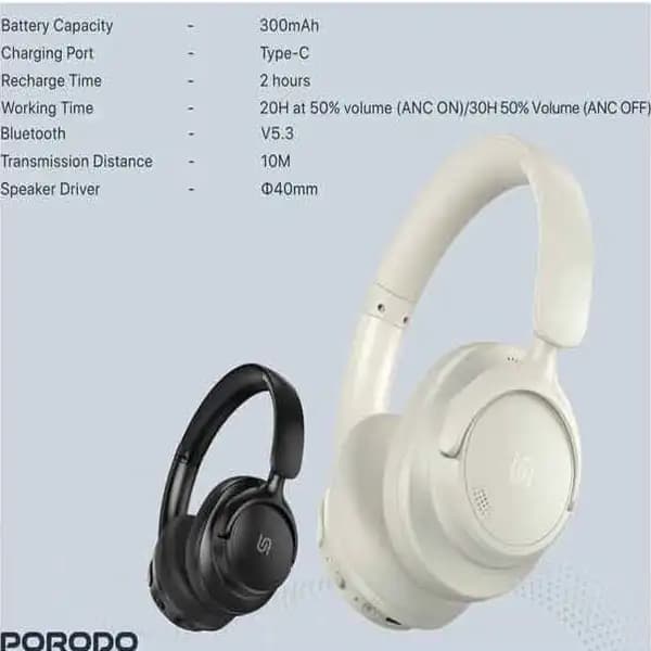 هدفون بلوتوثی پرودو مدل Porodo Soundtec Zen STWLEP025 — تصویر ۴