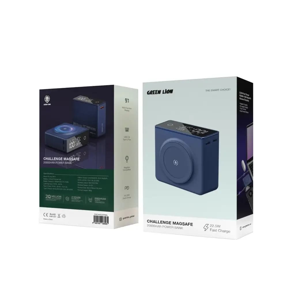 پاوربانک 20000 هزار 22.5 وات مگ سیف گرین لاین مدل Green Lion Challenge MagSafe 20000mAh — تصویر ۵
